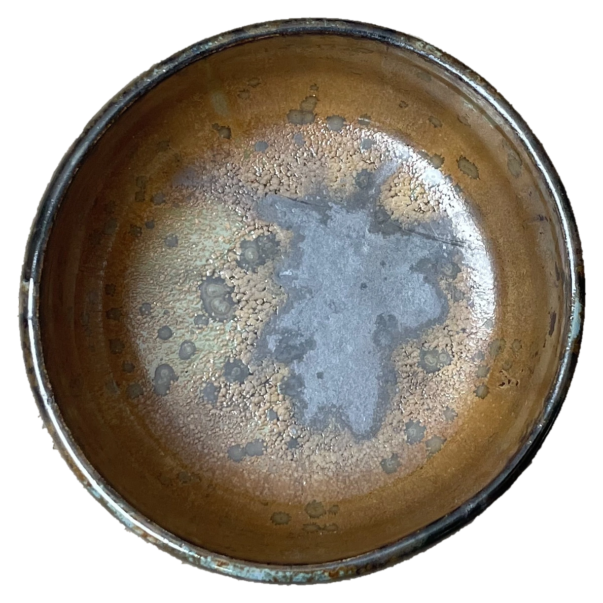 Small round glazed bowl viewed from above